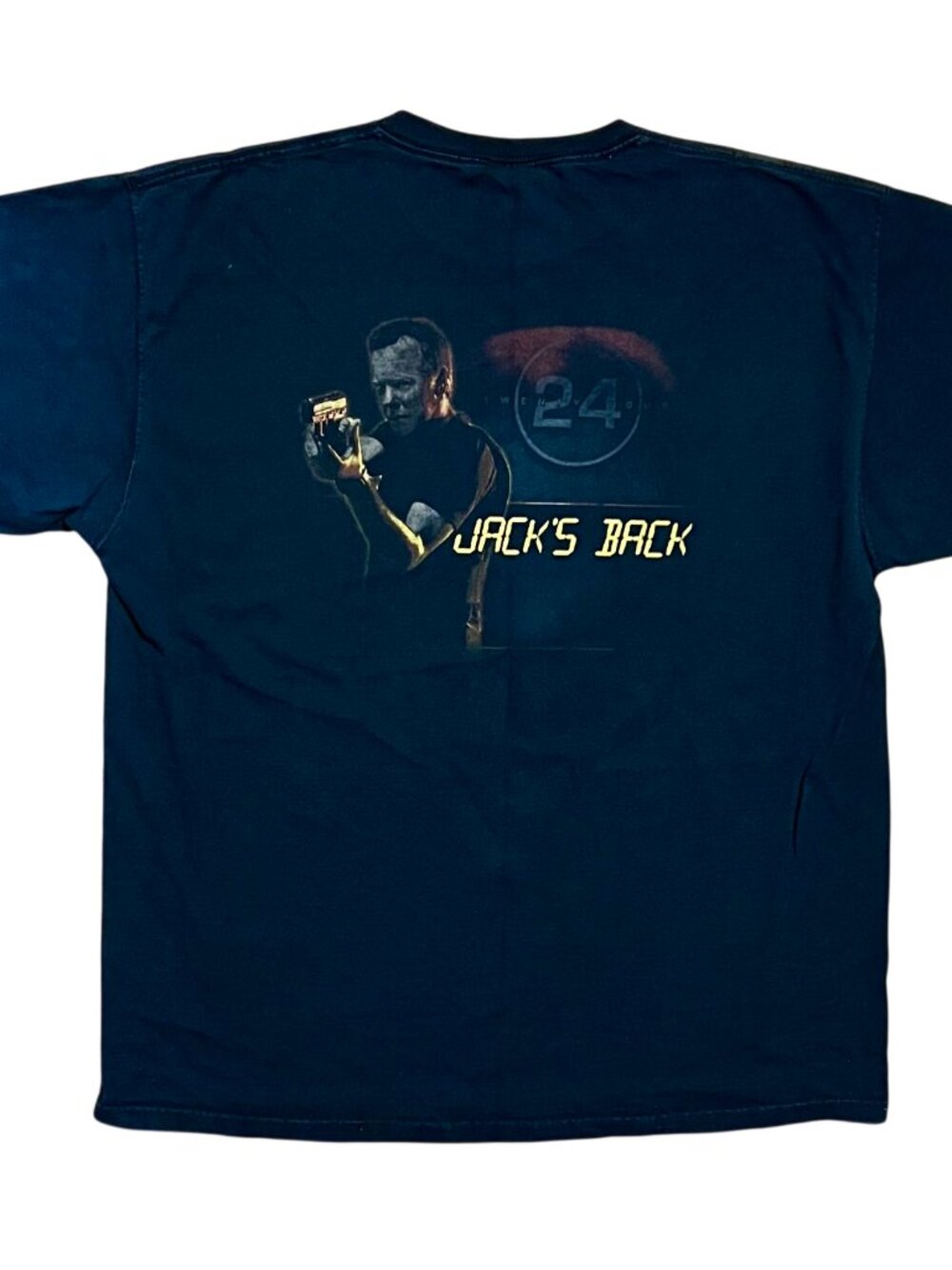 Jack Bauer Vintage Y2K "Jack's Back" 24 Hours Black Vintage T-Shirt, Men's XL